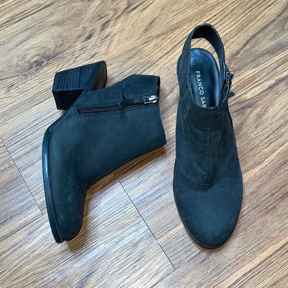 Franco Sarto Black Suede Cut out Bootie size 9 “Humble” - Picture 1 of 7